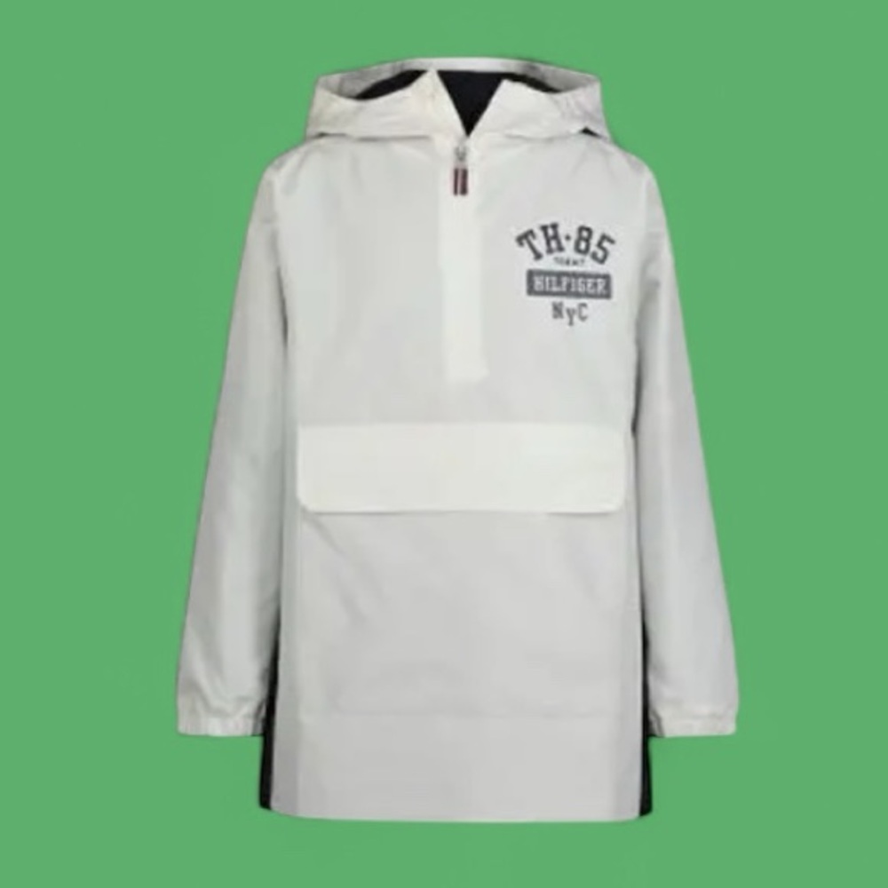 NWT Tommy Hilfiger Boys Windbreaker Hooded Pullover‎ Jacket Fall Spring Classic